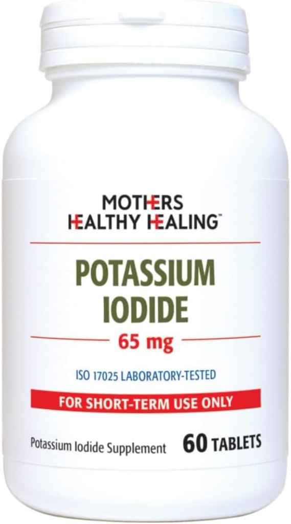 Potassium Iodide Tablet Supplement (65 mg), KI Iodine Pills (60 Tablets) | YODO Naciente | Mothers Healthy Healing
