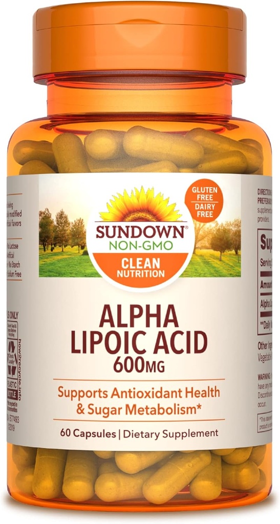 Acide alpha lipoïque Sundown 600mgm, 60 Nombre