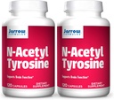 Formules de Jarrow N-acétyl Tyrosine 350 mg - 120 Capsules, Pack de 2 - Soutient la fonction cérébrale - Contient de la vitamine B6 pour le métabolisme de l'acide amino - 240 portions totales
