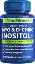 Supplément Inositol Myo-Inositol & D-Chiro Inositol 120 Capsules 2000mg 40:1 Rapport Myo et D de haute puissance Mélange Inositol Chiro - Hormone Balance et Suppléments PCOS pour les femmes Approvisionnement mensuel complet
