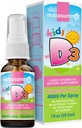 Nutrasumma Kids Vitamine D3 400 UI Spray Bubble Gum Flavor-1oz- Naturellement haut taux d'absorption soutient Bone boosts système immunitaire supplément de vitamine
