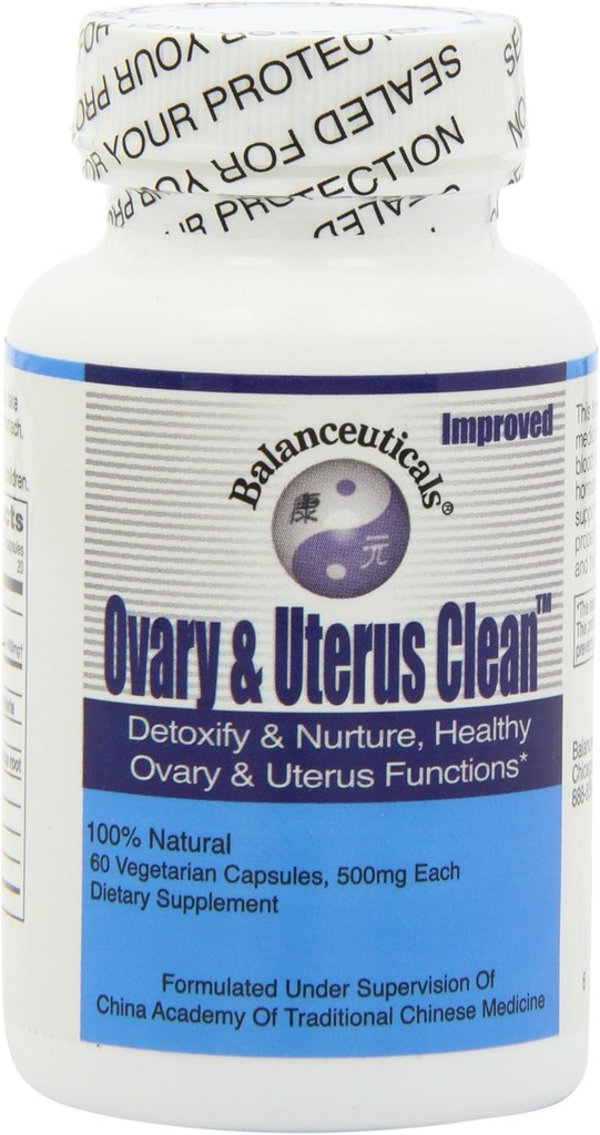 4 Ensemble de 60 comprimés d'équilibre Ovary & Uterus Clean, 500 mg de gélules de complément alimentaire