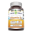 Formules étonnantes Vitamine D3 (Cholecalciferol) Supplément: 5000 UI par portion: 180 softgels.