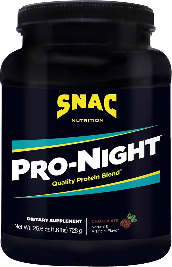 SNAC Pro-Night mélange protéique de qualité pour la récupération musculaire nocturne, chocolat