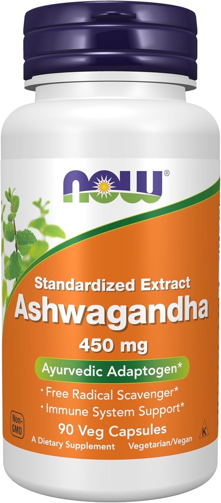 Suppléments, Ashwagandha (Withania somnifera) 450 mg (extrait normalisé), 90 gélules