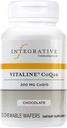 Integrative Therapeutics Vitaline CoQ10 200 mg - Brain Health Support Supplement for Adults* - Supports Heart Health* - Dairy-Free - Chocolate Flavored, 30 Chewable Tablets (30 Servings)