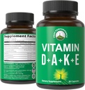 Cap Performance Vitamines D 5 000 iu + A + K + E Tous en 1 Capsule végétalienne facile à avaler. Supplément de vitamine ADK avec E D3 K2. Vitamines essentielles pour l'humeur, Immune, Os, Vision, Coeur