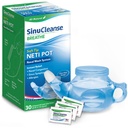 SinuCleanse Soft Tip Neti Pot Système de lavage nasal, Soulage la congestion nasale en raison du froid et de la grippe, air sec, allergies, 30 packets Saline tout naturel, fabriqués aux États-Unis