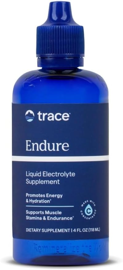 Trace Minerals Endure - Supplément de support d'absorption minérale liquide - Supplément d'électrolyte pour aider l'hydratation et l'énergie saine - Support de performance avec le magnésium et le chlorure - 4 fl oz (48 portions)