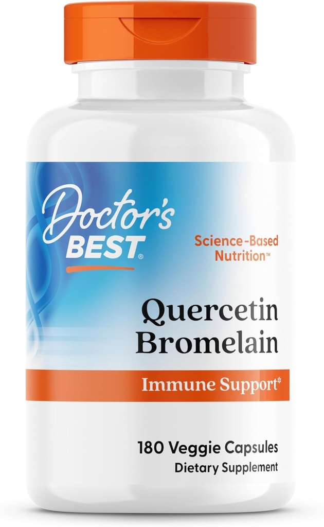 Meilleur bromelain Quercetin, Capsule de soutien immunitaire, Cœur, articulaire et système respiratoire sain, non OGM, végétalien, sans gluten, sans soja, 180 VC