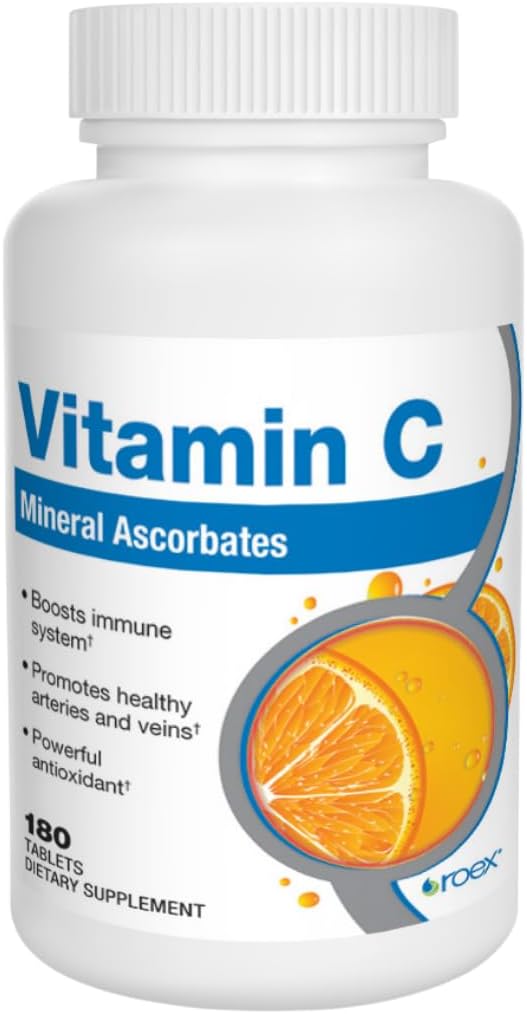 Roex Vitamins | Vitamin C Mineral Ascorbates | Anti-Aging | Healthy Immune System | 180 Count