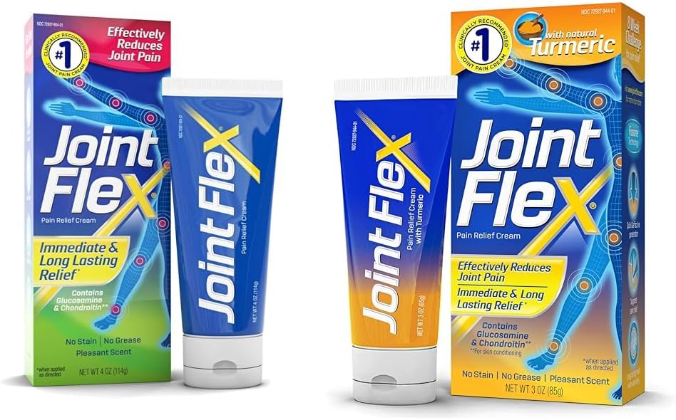 Arthrite JointFlex Crèmes anti-douleur, 4 Oz et 3 Oz Tubes avec livraison curcuma et fumée