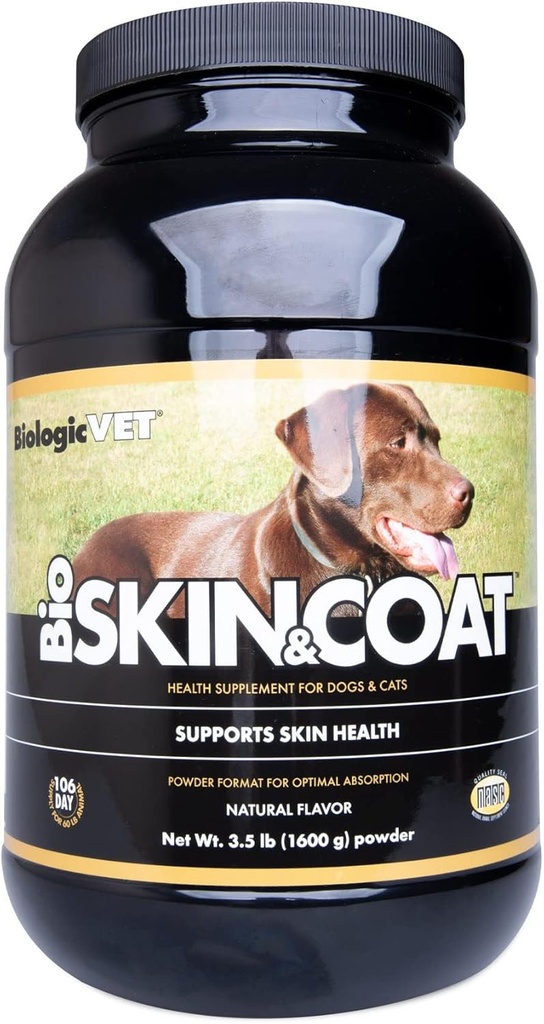 Flora - Formule BioSKIN & Coat - Supplément Chat & Chien Premium pour les animaux avec intolérances alimentaires - Offres Immune Support - Contient Biotin, Zinc, Bromelain & More - 3.5 lb.