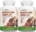 Nutrition des plantes Complexe de champignons 700mg à 1400mg. Les 5 champignons les plus puissants - Lions Mane, Reishi, Chaga, Maitake, Shiitake - soutient la santé immunitaire, la santé cérébrale nootrope pour la mémoire et la concentration