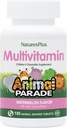Natures Plus Parade animale Multivitamine à croquer pour enfants, pastèque - 180 comprimés en forme d'animal - Promotion de la santé et du bien-être - Vegan, sans gluten - 90 portions