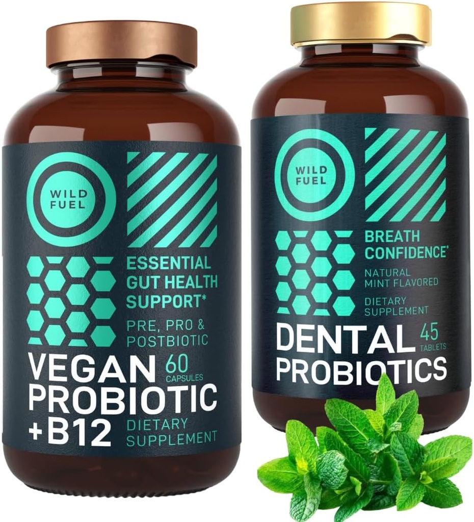 Vegan Probiotic Plus B12 and Oral Probiotic Mint Enhanced Probiotic Bundle
