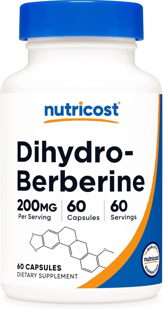 Nutricost Dihydroberberine Capsules (200mg, 60 Capsules) - Plus Biodisponible Métabolite de Berberine