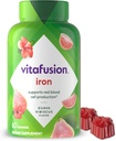 Vitafusion Iron Gummy supplément de vitamine, soutient la production de globules rouges*, Guava Hibiscus Flavor, 30 portions, 60 comtes