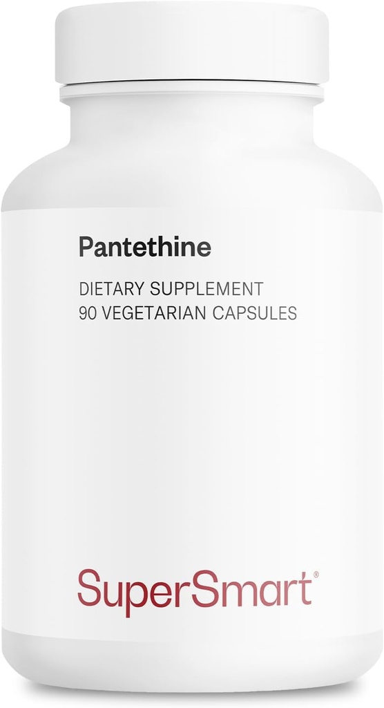 Supersmart - Pantesin Pantethine 600 mg per Day (Pantothenic Acid) - Active Vitamin B5 Supplement | Non-GMO & Gluten Free - 90 Vegetarian Capsules