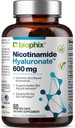 Nicotinamide Hyaluronate 600 mg 60 Vcaps - Natural Flush-Free (sans gluten) Amide de Nicotinique Niacin (sans gluten) L'acide hyaluronique soutient la santé de la peau