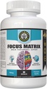 Matrix de focale (1 bouteille) Supplément santé cérébrale- pour une meilleure concentration, mémoire, attention, Ginkgo biloba Leaf, Bacopa Monnieri, Focus Pill
