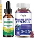 Supplément de magnésium de potassium Catfit, Supplément de complexe de potassium Magnésium,Sumgar Free & Vegan,Immmune Support,Calm Mood & Sleep Support,Muscle Health