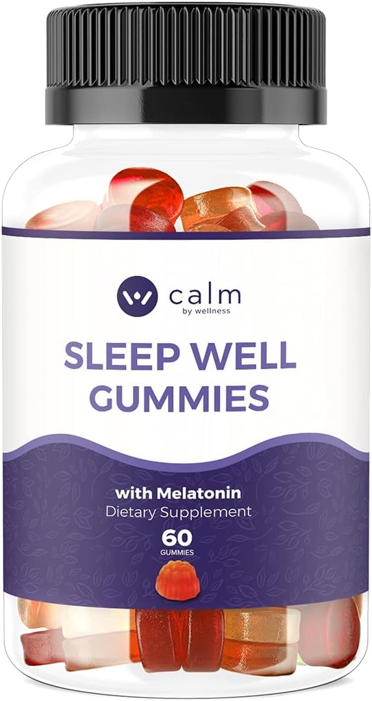 Calme par bien-être bien dormir Gummies, Gummy extra-fort avec Melatonin, supplément de soutien de sommeil naturel, 30 comtes