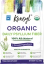 Poudre de musc de Psyllium biologique de Konsyl, 5g de fibre soluble à base de plantes par portion – USDA biologique, non-OGM, sans gluten, sans sucre, végétalien, 12 once (paquet de 1)
