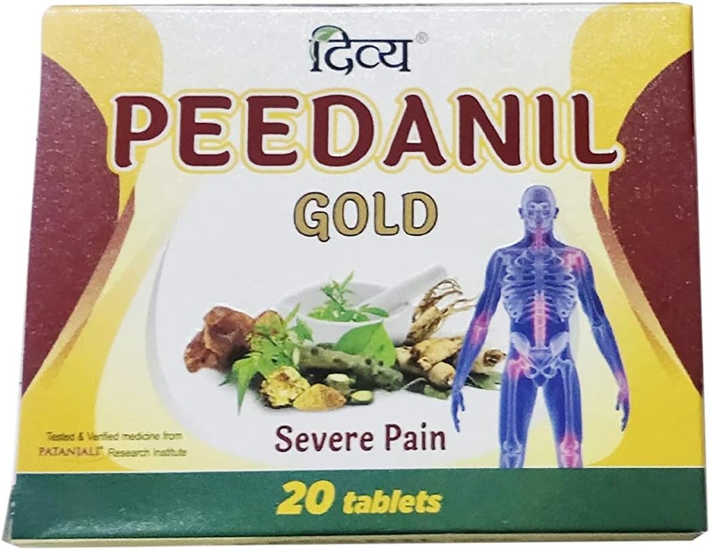 Patanjali Ayurved Ltd Divya Peedanil comprimés d'or (60 TAB) - Boîte de 3