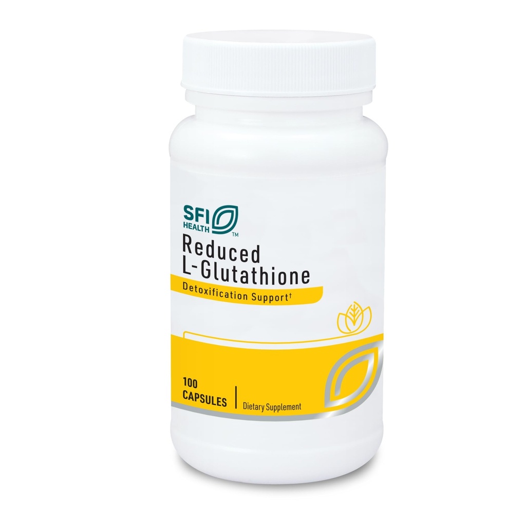 Klaire Labs SFI Health Reduced L-Glutathion 150mg - Supplément antioxydant avec Magnésium pour le foie, la désintoxication et le soutien immunitaire - Forme active, réduite - Hypoallergénique (100 capsules)