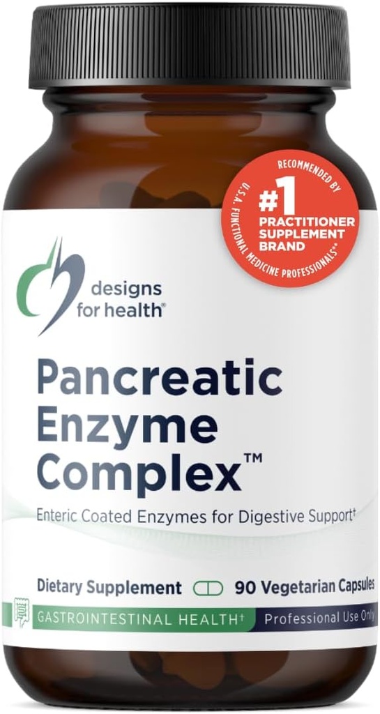 Conceptions pour la santé Complexe d'enzymes pancréatiques - Enzymes digestifs + Supplément de bromelain - Soutien Digestion + Santé Gut - Capsule à libération différée avec enzyme pancréatique, Bile à Ox (90 capsules)