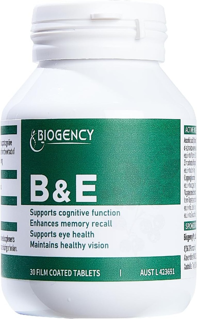 B&E Zeaxanthin + Lutéine soin des yeux supplément de vitamine - 1 paquet 30 comprimés protège et améliore l'ensemble des yeux santé ingrédients naturels, sans gluten végétalien ami, pour les adultes et les enfants