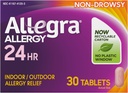 Allegra Adulte 24HR Antihistaminique non somnolent, 30 comprimés, soulagement des symptômes allergiques à action rapide, 180 mg