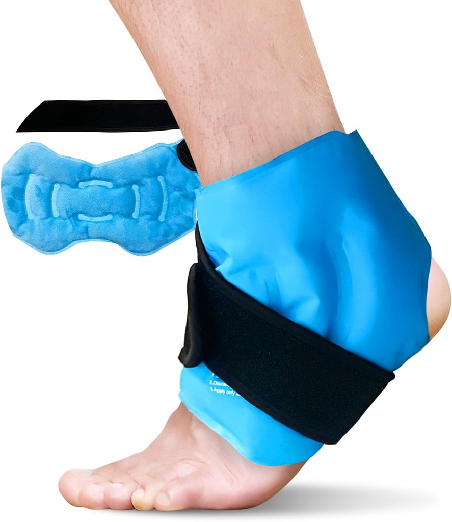 Paquet de glace Ankle pour gonflement, Paquet de glace Gel réutilisable pour blessures Ankle, thérapie par compression froide pour soulager la douleur du pied, Achille Tendonite, Fasciite Plantar, Sprains
