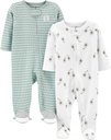 Simple Joys by Carter's unisex-bébé 2 voies Zip Thermal Footed Sommeil and Play, Pack de 2