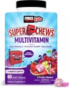Facteur de force Enfants Multivitamine Super Chews, Vitamines pour soutenir le mieux-être, la santé immunitaire, la santé oculaire, et plus avec 18 vitamines, minéraux, et antioxydants, 2 mois d'approvisionnement, Multi-arôme, 60 Chews doux