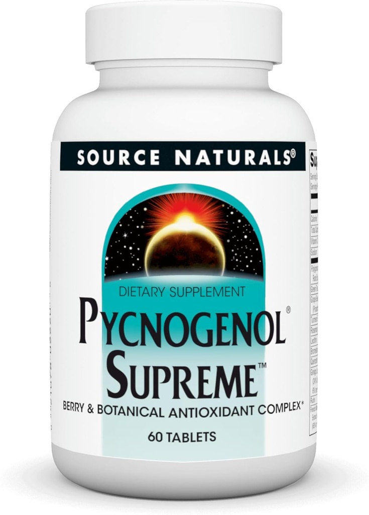 Source Naturelle Pycnogenol Complexe Suprême, Berry & Botanique Antioxydant* - 60 Comprimés