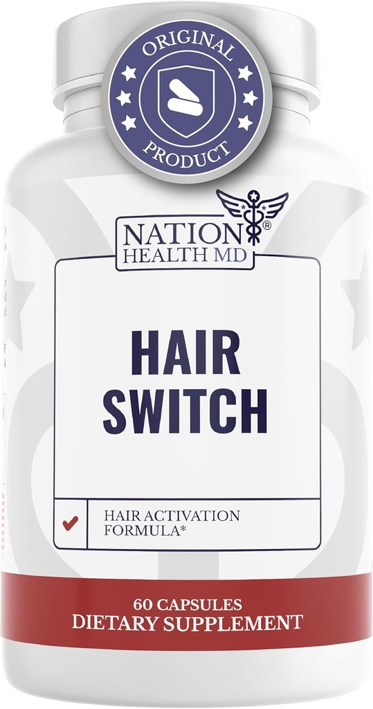 Commutateur de cheveux - Suppléments pour cheveux et scalp - Biotin, zinc, sélénium, et plus - Formule d'activation des cheveux pour les hommes et les femmes, 1 bouteille