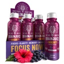 BrainJuice Cerveau et immunosupport, Gluten sans supplément shots pour l'énergie, Focus, Immunité avec la vitamine D, C B, Alpha GPC et racine de gingembre biologique, Huckleberry Hibiscus, 2,5 fl oz, 12 Pack