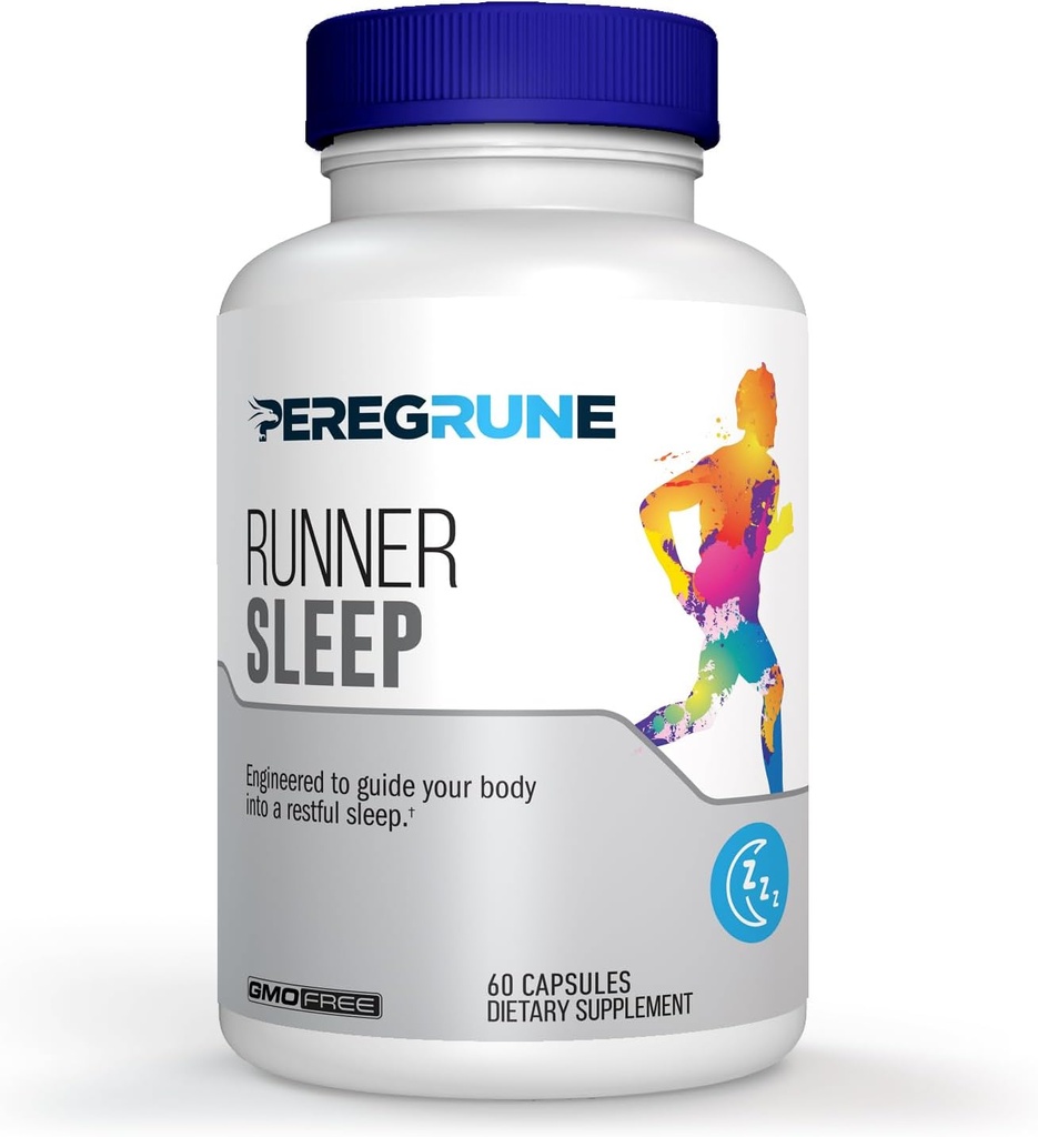 Supplément sommeil pour les coureurs avec L-Theanine, GABA, Magnésium, Melatonine et Herbes de la nature.