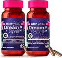 Dream Spell 3D aide au sommeil à base naturelle - adoucit un esprit d'alerte, pas de grogginess du jour prochain - formule innovante avec la mélatonine 3Mg, GABA, houblon - nuits reposées, matins rafraîchis - 120 capsules