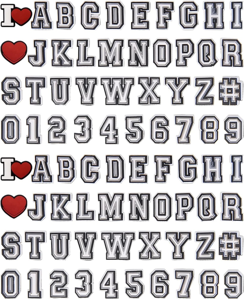 Letter Charms pour les chaussures, adulte Shoe Charms Letter Shoe Décoration Charms pour les garçons et les filles