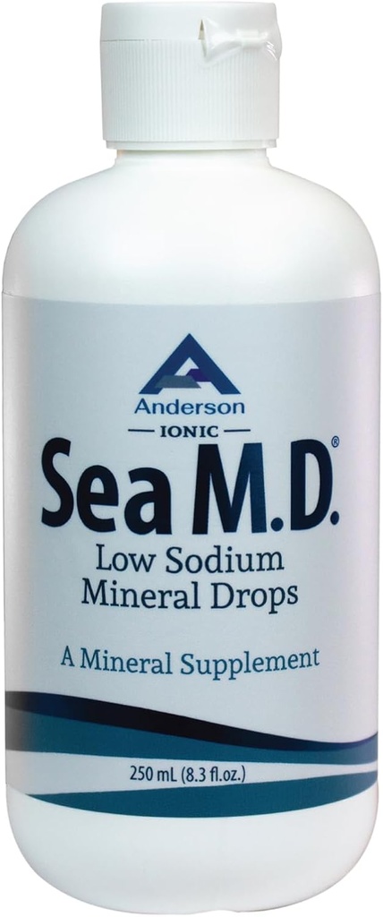 Anderson Sea M.D. gouttes minérales concentrées de traces, supplément de magnésium électrolyte ionique, aides dans les crampes musculaires, magnésium liquide et minéral de traces, facile à prendre, 8,3 fl oz, 120 portions