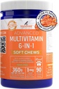 Suppléments de multivitamines pour chiens avancés Innovet Pet - Probiotiques, Calcium, Poudre de chanvre et Glucosamine pour chiens - Suppléments Omega 3-6-9 - Suppléments de vitamines pour soulager l'anxiété des chiens – Bacon Flavor