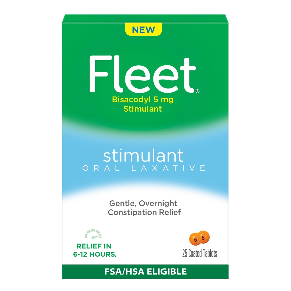Comprimés laxatifs oraux de la flotte pour le soulagement de la constipation nocturne pour adultes, stimulant laxatif, 25 comtes