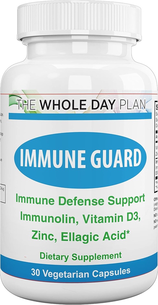 Spectra Vitamines Protection immunitaire Booster d'immunité naturelle, Vitamined D3, Zinc, Immunoline, Acide Ellagique, 30 Capsules,