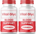 (2 Pack) Capsules Glyc Vital - Formule officielle de soutien du sang, Nettoyant Vital Glyc Blood Vessel, Pilules Glyco Optimizer Vital, Soutient la santé et le bien-être, Poudre Glyc Vital (120 Capsules)