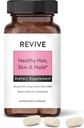 Supplément santé de la peau, des cheveux et des ongles par les huiles essentielles Revive - Soutient les cheveux sains avec la forme sous-tendue de la biotine - Ashwagandha pour le soutien du stress - Plus vitamines et minéraux
