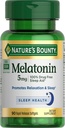 Nature's Bounty Melatonine, 100% sans médicament aide au sommeil, complément alimentaire, favorise la relaxation et la santé du sommeil, 5mg, 90 Softgels (paquet de 1)