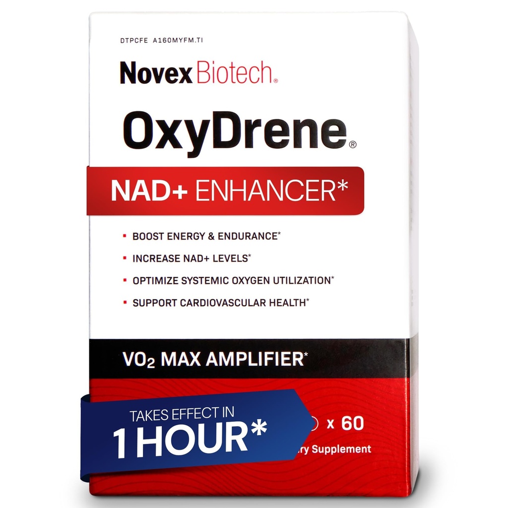 Novex Biotech Oxydrene NAD+ Enhancer - Supplément naturel Promouvoir le métabolisme et le soutien cardiovasculaire pour les hommes et les femmes - (60 capsules)